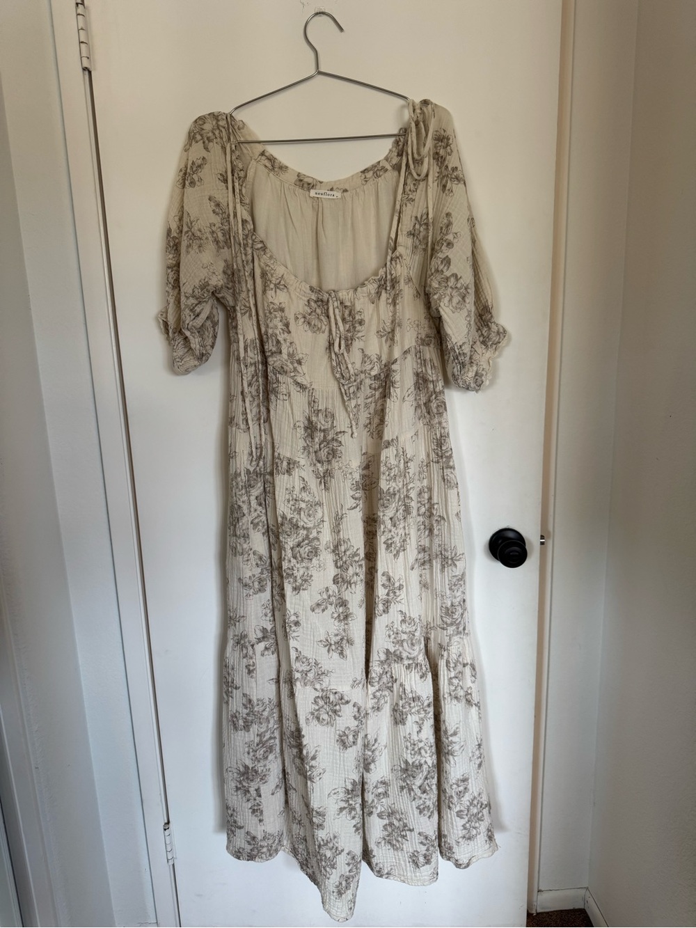 Cream Floral Maxi Dress